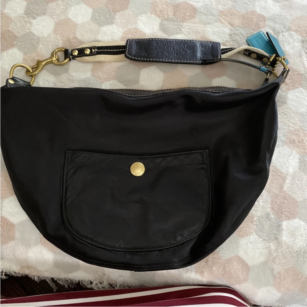 Coach Soho Black Sateen with teal inside L05J-117